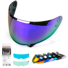 XINGWU Motorcycle Helmet Visor Replacement for HJ-34P Tinted C10 Helmet Visor with Anti-fog Rainproof Film UV Protection Pinlock HJ-34P Face Shield (Deep Purple)