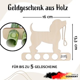 Spruchreif | Geldgeschenk Hund – Originelles Holzgeschenk für Hundebesitzer | Perfekte Geschenkidee für neuen Hund, Tierarztrechnung & Hundeliebhaber