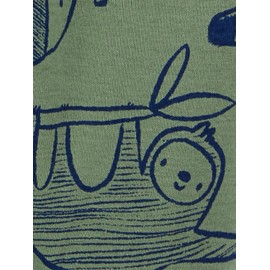 Simple Joys by Carter's Baby Cotton Pants, Pack of 4, Blue Heather/Brown Stripe/Grey Heather/Olive Animal, 24 Months
