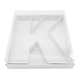 WENPACK 12" Fillable Cardboard Letter Box Clear Cover Candy Charcuterie Willow Packaging (K)