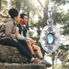 DAYLINLOVE Moonstone Locket Necklace 925 Sterling Silver Photo Locket Pendant