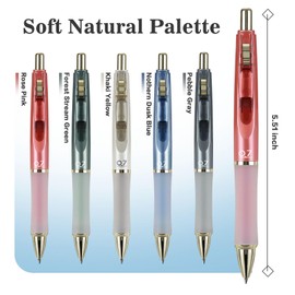 SUIN Gel Pens, Premium 0.7mm Black Ink, Retractable Rolling-Ball Gel-Pens, Refillable Medium Fine Point for Smooth Writing - Pack of 5