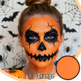 Orange Water Based Face Body Paint Stick, Waterproof Cream Light Blue Body Painting for Adults Teens, Non-toxic Full-coverage Face Painting Halloween Corpse Bride SFX Cosplay Carnival