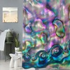 Batmerry Multicolor Ocean Abstract Blue Shower Curtain, Blue Green Abalone