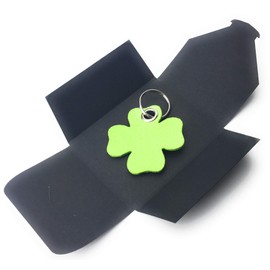 filzschneider Felt Key Fob Lucky / Clover Leaf Lime Green as Key Chain/Suitcase Tag and Special Gift with Eyelet and Key Ring Made in Germany, neutral