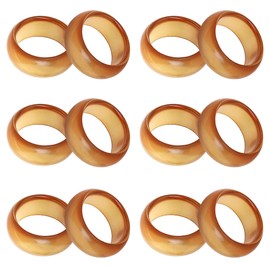 Gold Napkin Rings, Elegant Décor Colored Resin Napkin Holder Ring Set for Christmas, Thanksgiving, Dinner Parties, Weddings, Holidays, and Summer Winter Gathering | Value Pack of 12 | Amber