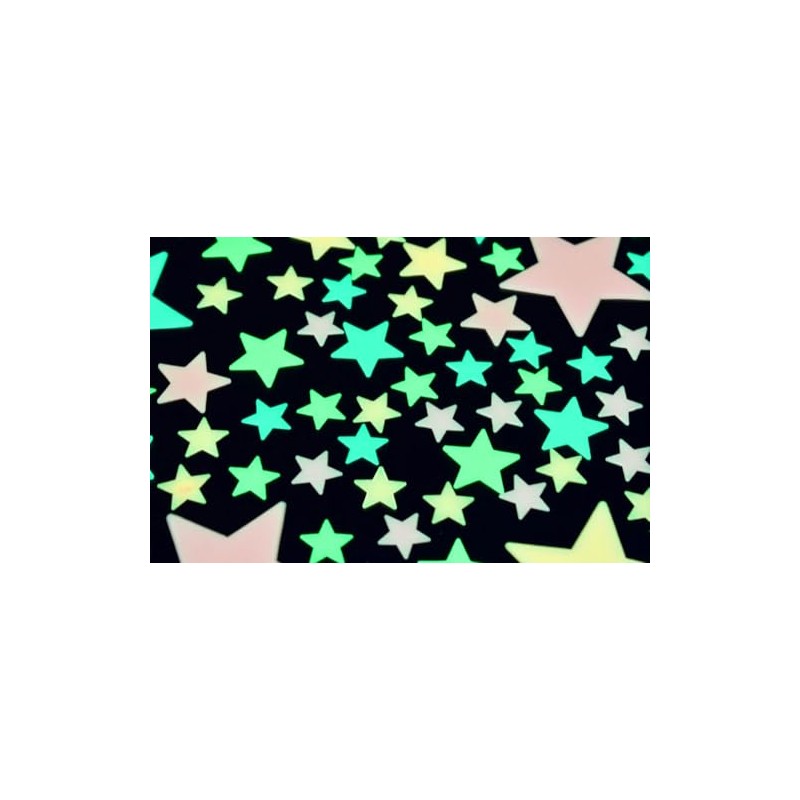 Glow in The Dark Stars with Stickers, 100 Pack, 3D