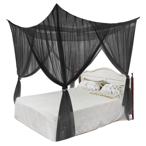 JINTN Mosquito Net Fly Net Square Hanging Bed Mosquito Nets Made of Polyester Beautiful Bed Canopy for Double Bed and Single Bed