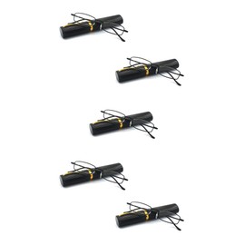 EYE ZOOM 5 Pack Slim Metal Reading Glasses with Tube Case for Men and Women, Black +2.50