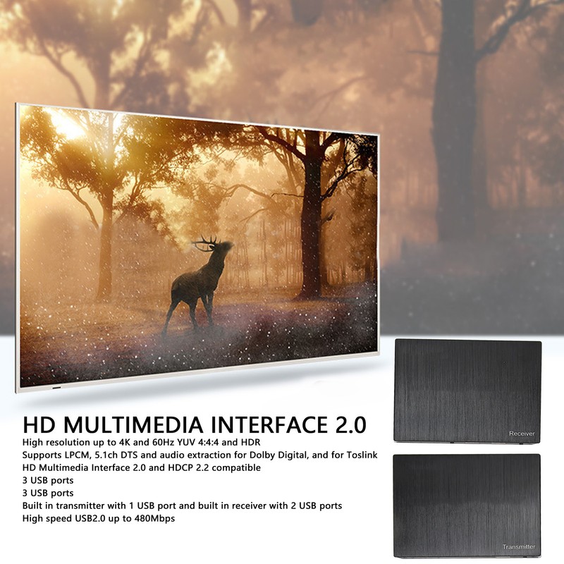 4K HD Multimedia Interface Extender Over IP Over Single Cat5e/6/6a/7