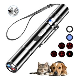 Rumcut Laser Pointer Cat Toys, Cat Laser Pointer Toy with Three Light Modes, Five Adjustable Patterns,USB Portable Charging, Interactive cat Toy Multifunctional and Portable