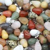 LE SKY natural stone pendants round waterdrop shape healing mixed