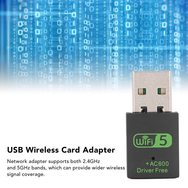 Wireless Network Card Adapter Professional 600Mbps 2.4G 5G Dual Band