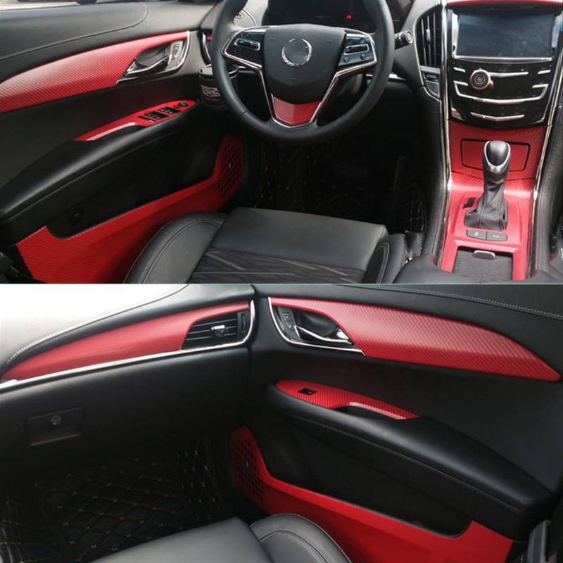 DIYAH 4D Red Carbon Fiber Vinyl Wrap Sticker with Air