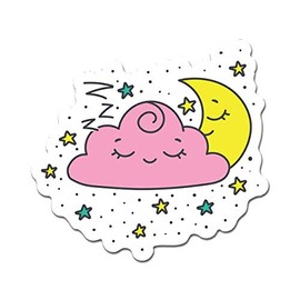 MightySkins Sleepy Cloud and Moon 24" Peel and Stick ArtÂ Removable Cute Stylish Funny Cartoon Dorm Room Decor Vinyl Wall Decals Sticker, Longest Side