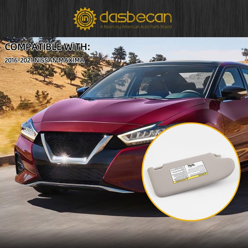 Dasbecan Left Driver Side Sun Visor Compatible with Nissan Maxima