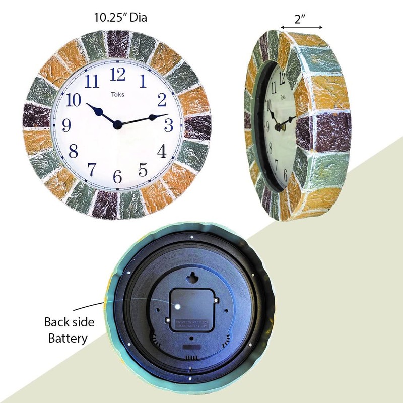 Lily's Home Indoor or Outdoor Large Hanging Wall Clock and