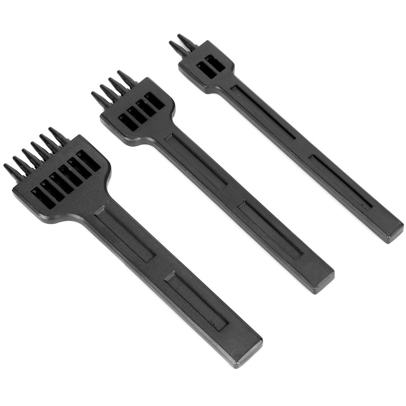 3Pcs 4mm Spacing Prong Chisel Black Alloy Steel 2/4/6 Teeth
