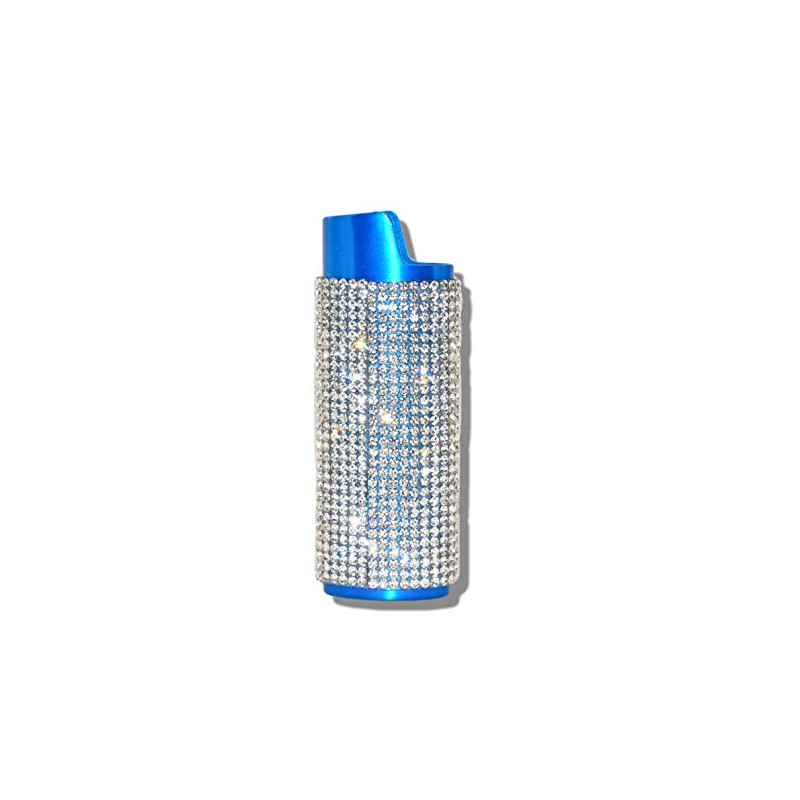 Blue Lighter Cover Sleeve with Crystal Rhinestones LS1