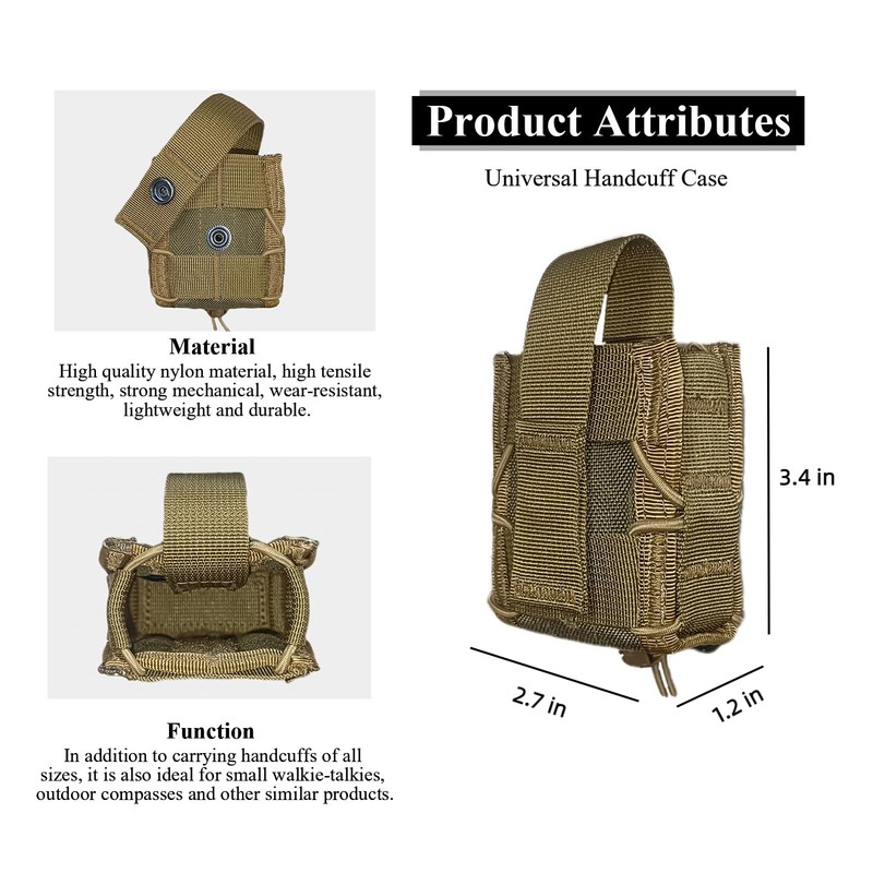 Handcuff Holster, Handcuff Case, Open Top Cuff Pouch for Duty