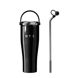 OTE 30OZ Tumbler with Handle, 316 Stainless Steel Water Bottle with Straw, 800ML Vacuum Insulated Bottle, Insulated Travel Mug, Tumbler for Office or Home, Cup Holder Friendly, Keep Hot/Cold (Black)