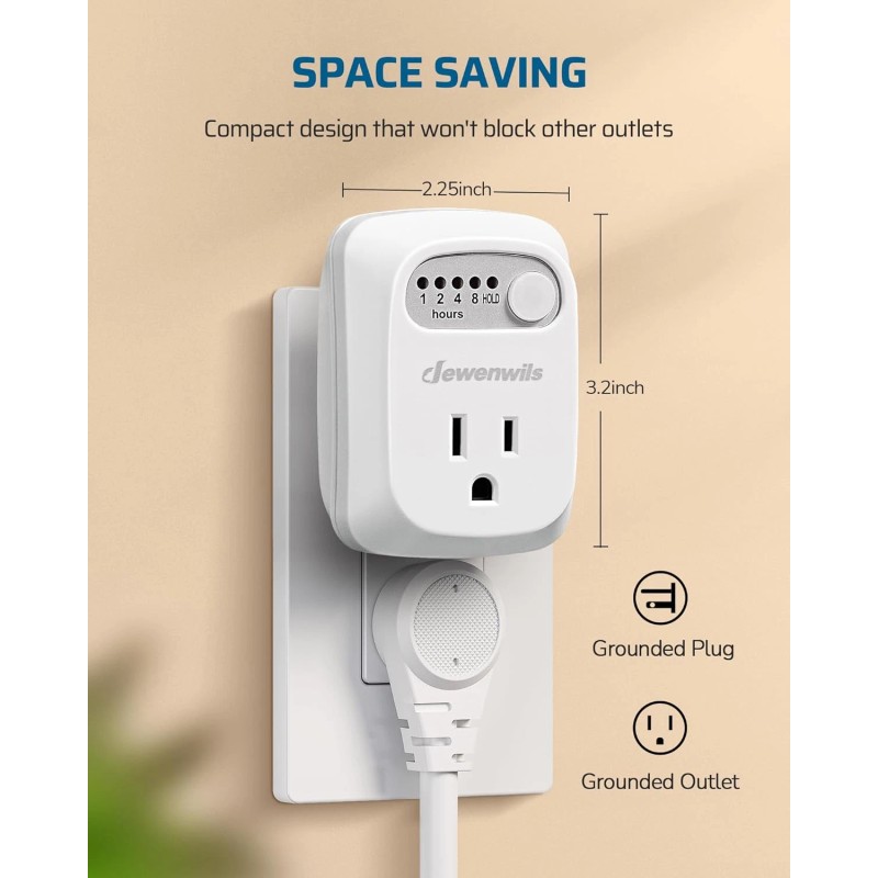 DEWENWILS Indoor Countdown Timer Outlet, Timers for Electrical Outlets,1/3 HP