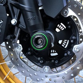 ZEXDDI Compatible With Ninja 650 KRT 2025 Ninja650 Z650 RS 2017-2024 2025 Motorcycle Front Rear Fork Sliders Wheel Frame Slider Crash Protector Axle Slider Crash Pads (Black)