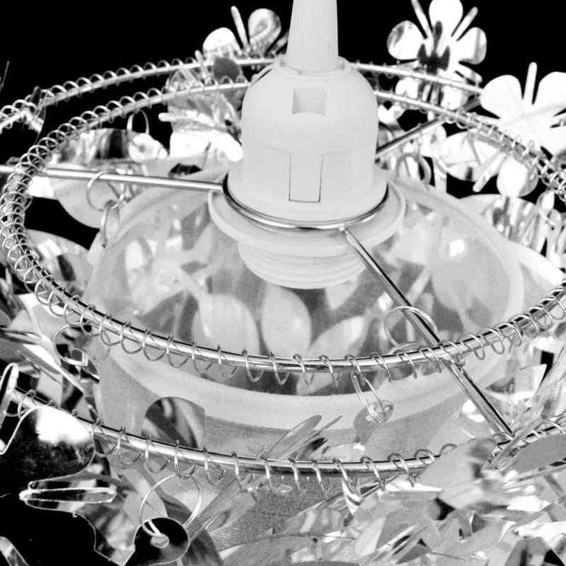 Leaves Paillette Pendant Chandelier Lamp 21,5 x 30 cm Silver