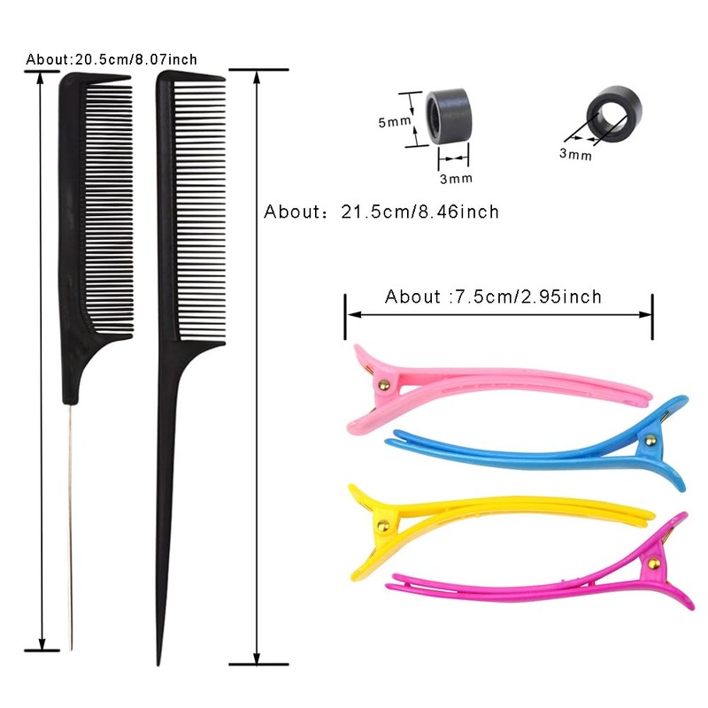 Hair Extensions Tools Kit : 1500 Pcs Silicone Lined Micro