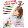 Colour-Changing Mood Pencil with Rubber, Black Changes to Colours, Wooden