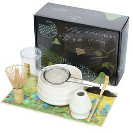 SiBeiXiuMatcha Mixer Set, 7 Matcha Sets, Japanese Matcha Set, Matcha Tea Set for Making Breakfast/Matcha Latte, Matcha Mixer and Bowl and All Accessories, Matcha Lovers/Friends/Family