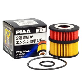 PIAA Oil Filter, Oil Element, Twin Power, High Performance Element with Our Own Double-Layer Filter Paper Structure, 1 Piece Set [For Toyota Cars] Vanguard Estima Harrier & Other Z14