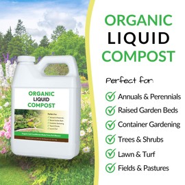 FOOP Organic Liquid Compost: Fast-Acting Alternative to Messy and Smelly Composting | Compost Tea Concentrate Perfect for Brewing Compost Teas (1 Gallon, 2 Pack, Treats Up to 40,000 Sq.Feet)