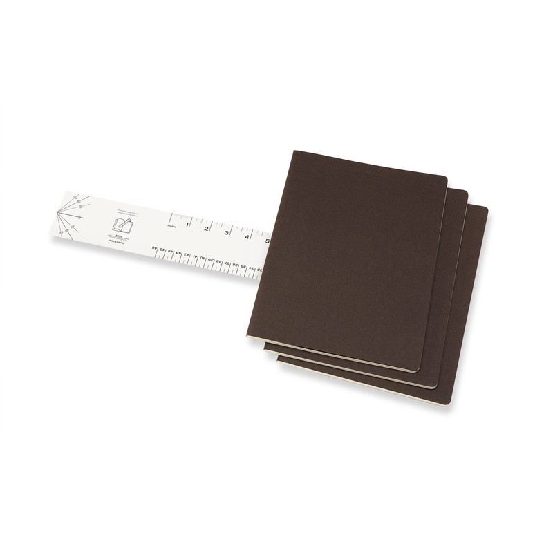 Moleskine CH022P2 X-Large Squared Cahier Journal - Coffee Brown (Pack