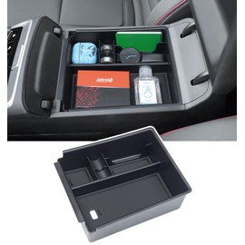 PIMCAR Center Console Tray Organizer for 2022-2024 Hyundai Tucson Limited & Hybrid SEL,Armrest Insert ABS Material Secondary Storage Box with Black Non-Slip Pad