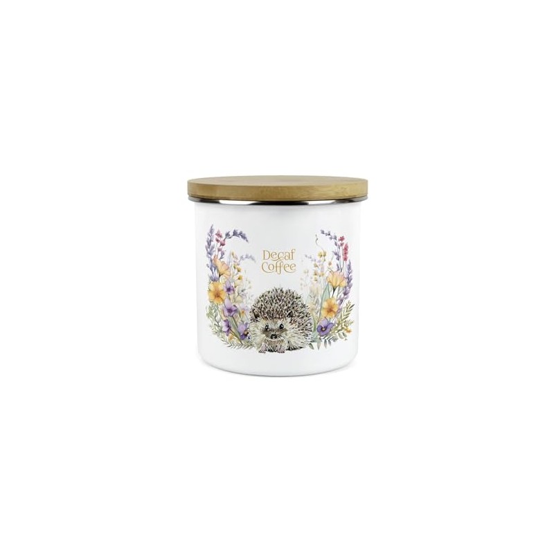 Purely Home Floral Hedgehog Decaf Coffee Storage Canister - Pretty