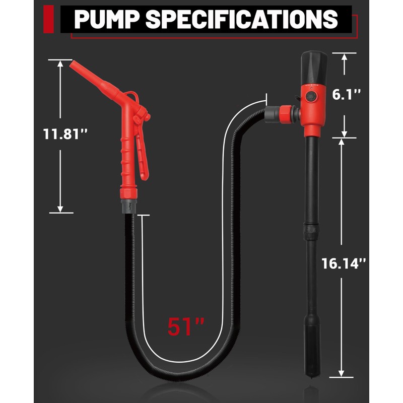 FUELIO 2025 UPGRADED Fuel Transfer Pump - Leak-Proof USB Charging