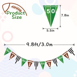 VILIFEVER 2 Pieces Football Garland Banner Football Party Decorations, Paper Football Pennant Flags American Football Sports Theme Birthday Party Supplies, Pre-Strung