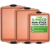 NutriChef 3 Piece Baking Pan Set - PFOA, PFOS, PTFE