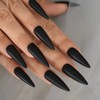 Black Extra Long Stiletto False Nails Matte Full Cover Solid