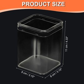 PATIKIL Acrylic Box with Lid 3.15" x 3.15" x 4.33", Clear Acrylic Display Boxes Plastic Square Cube Containers Storage Organizer for Candy Tiny Jewelry Artwork Display