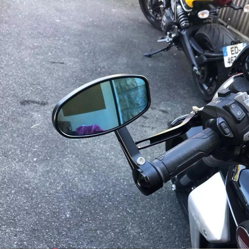 Unbranded Motorcycle 7/8" Handle Bar End Rearview Side Mirrors Fit