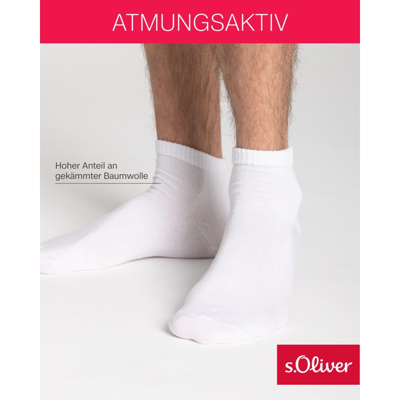 s.Oliver Unisex Short Socks, Pack of 6, black