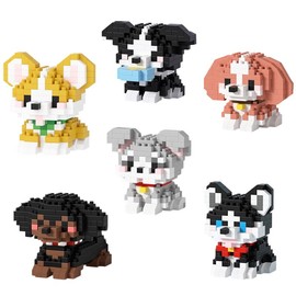 Dachshund Building Blocks, Dog Building Block Set, Mini dog Children's Toy, Suitable for Children, Teenagers and Adults, Voys and Girls Birthday Gifts - 6PCS