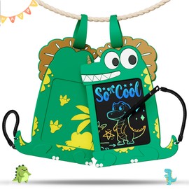 bravokids Dinosaur Toys for Boys, Kid Toys 4.5in Backpack LCD Writing Board Drawing Pad Coloring Doodle Board, Car Trip Learning Educational Toddler Toys Birthday Christmas Gift for 3 4 5 6 7 8 Boys