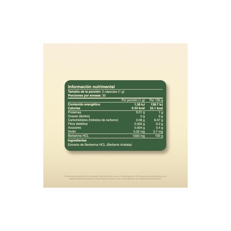 VITAL BOTANICS | Berberina Pure 60 Cápsulas de 500 mg