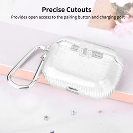 KOREDA for AirPod Pro 2nd/1st Generation Case Cover, Soft Clear TPU Bling Transparent Protective Shockproof Case Designed with Keychain for AirPods Pro