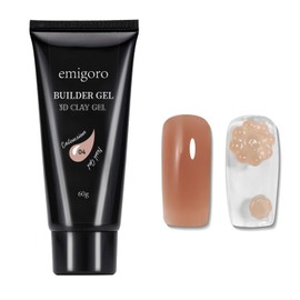 emigoro Length Gel Nail Polygel, Clay Gel, 2.1 oz (60 g), Fixed Parts, 3D Parts, 3D Parts, 3D Parts, Viscosity Nail, UV/LED Light Compatible, For Beginners (Brown)