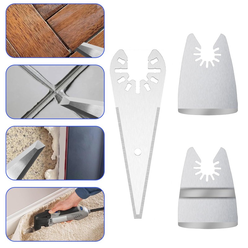 9pcs Oscillating Scraper Blades for Caulk Adhesive sealant Removal, Universal