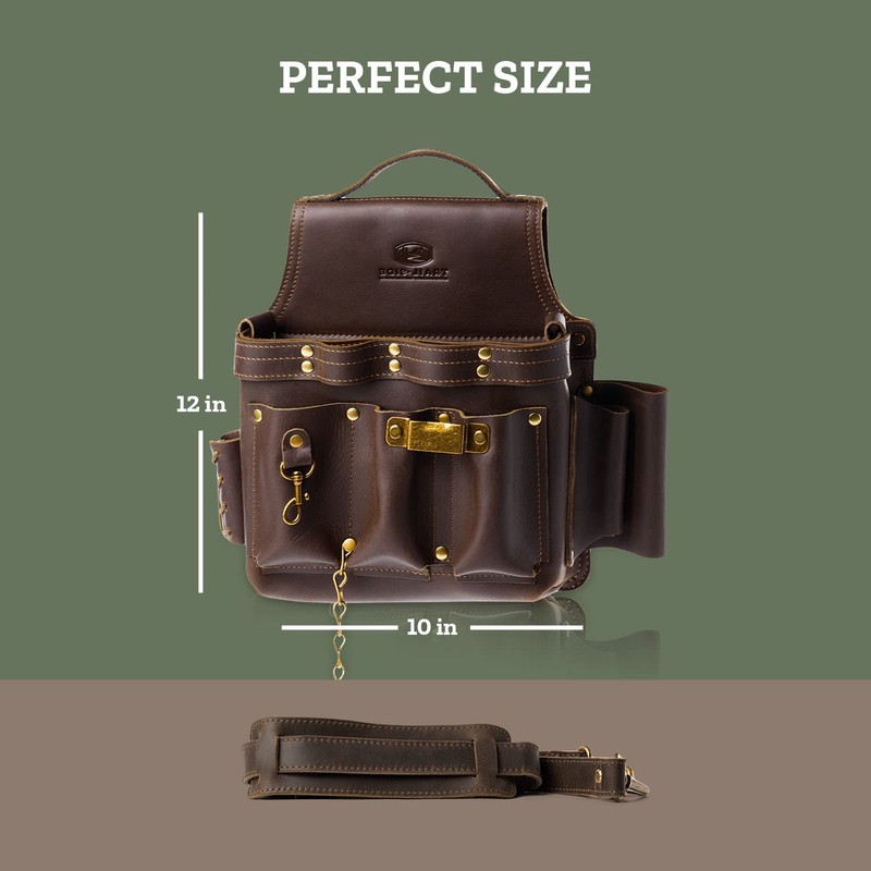 Trailside Genuine Leather Electrician Tool Pouch with Belt Loop for